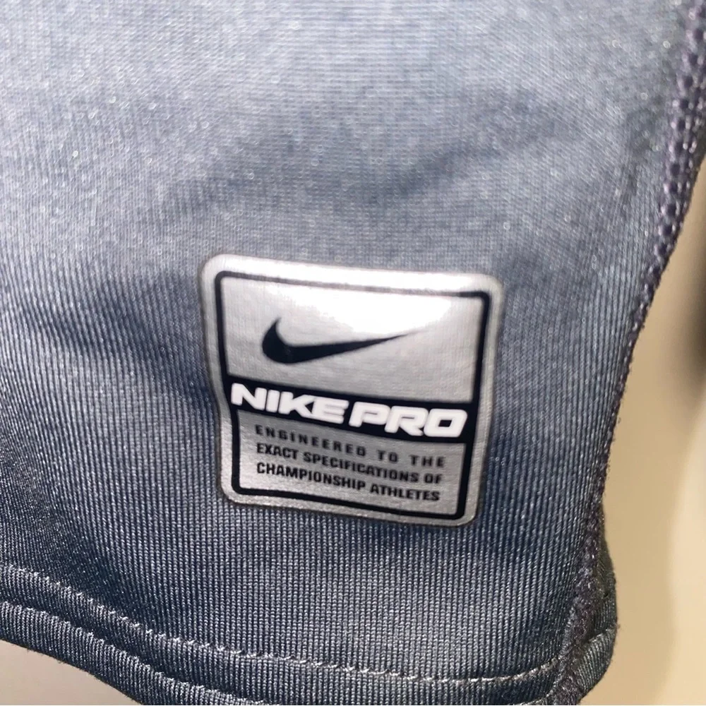 Nike Pro Large Fitted Long Sleeve Mock Neck Tee - Gray - Picture 4 of 11